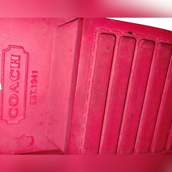 Women’s Tall Coral Coach Lori Rain Boots size 8 - Picture 3 of 11